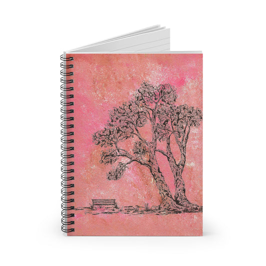 Peaceful Pink Abstract Tree Spiral Notebook