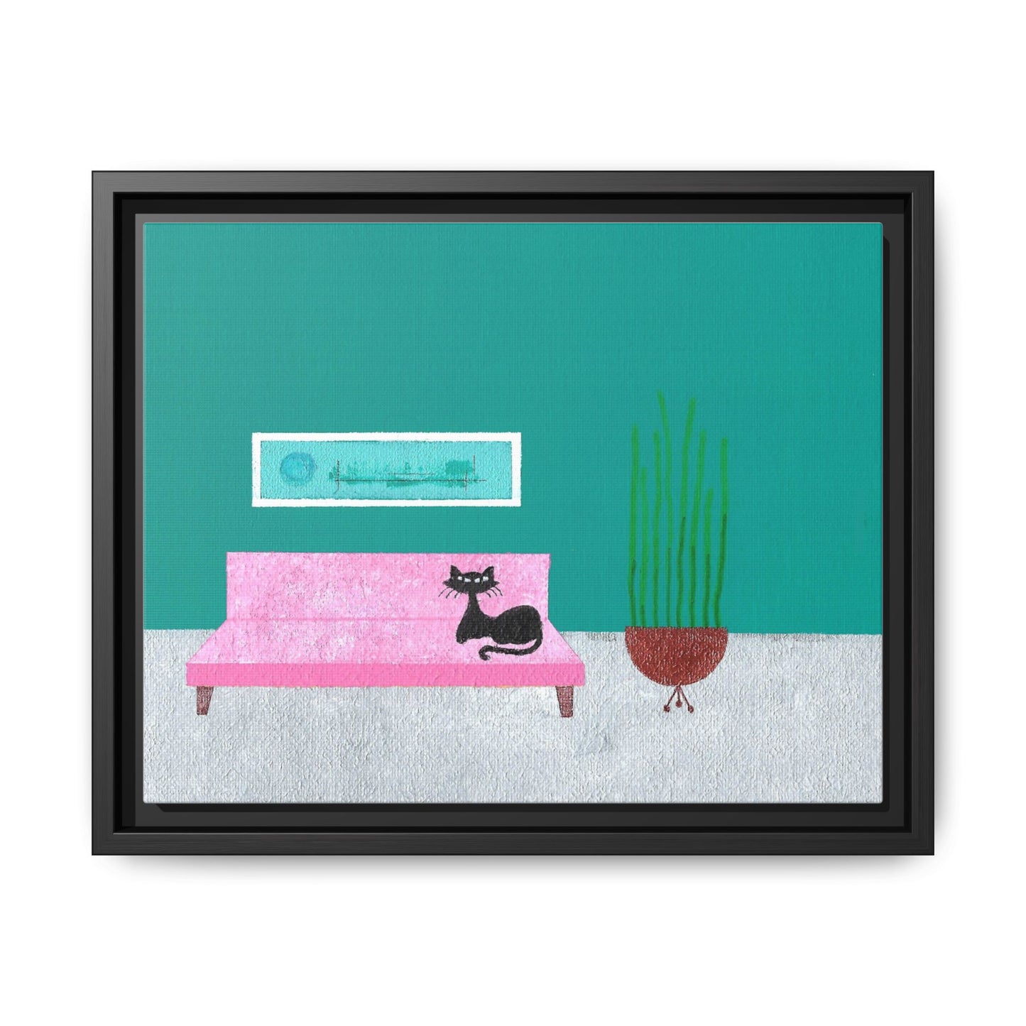 Kitty Art 2 Vintage Inspired Framed Canvas Print