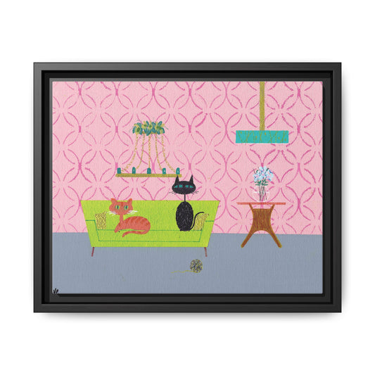 Look Who's Being Good Vintage Inspired Framed Canvas Art