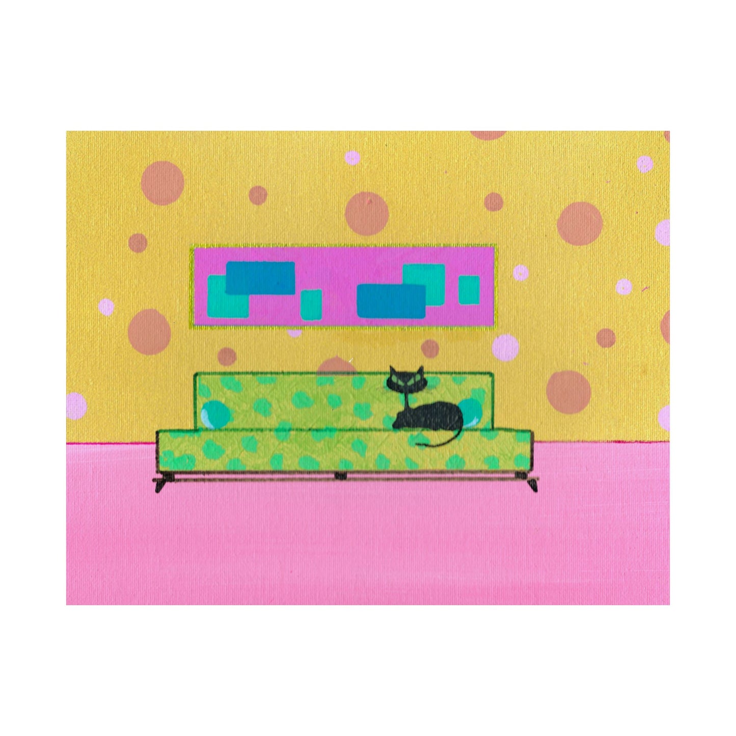 Poster - Vintage Inspired Cat Art Titled Waiting For Brother