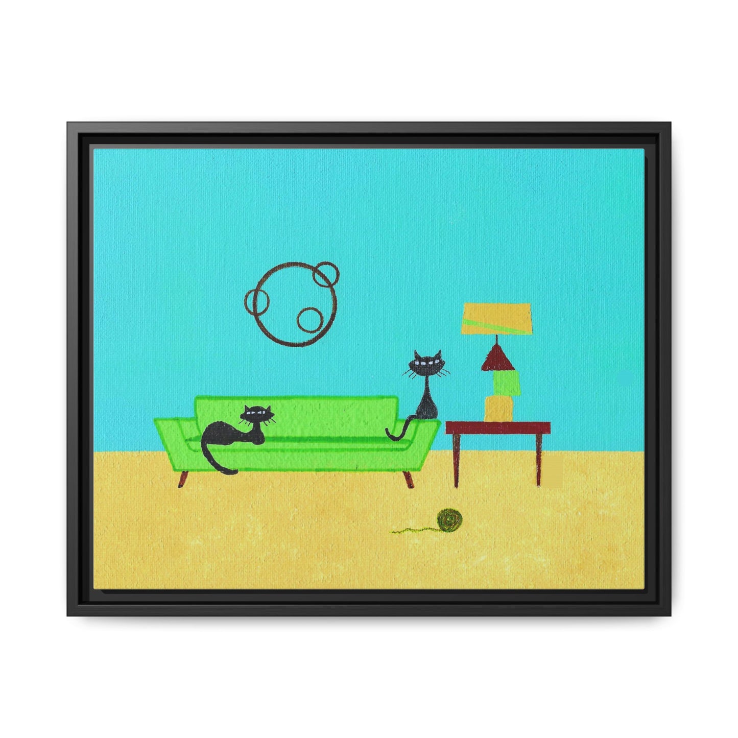Yarn Kitties Vintage Inspired Framed Canvas Art