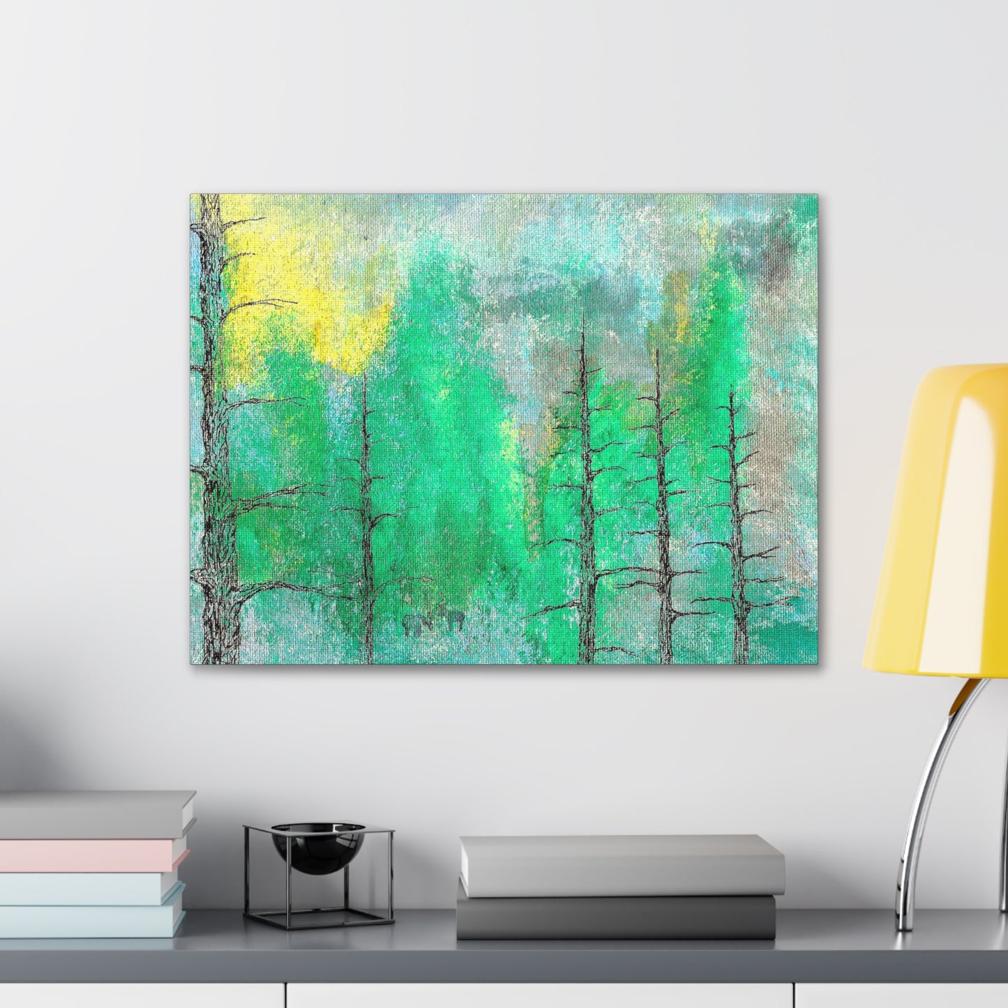 Titled "A View Of The Colorado Forest" Abstract On Canvas