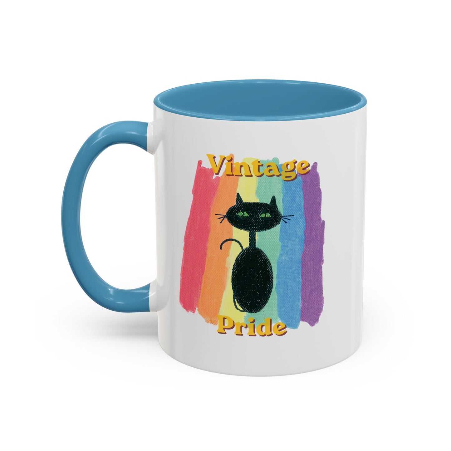 Vintage Pride Black Cat Accent Coffee Mug — 11/15oz — 1970's Vintage Pride — JLockeDesigns