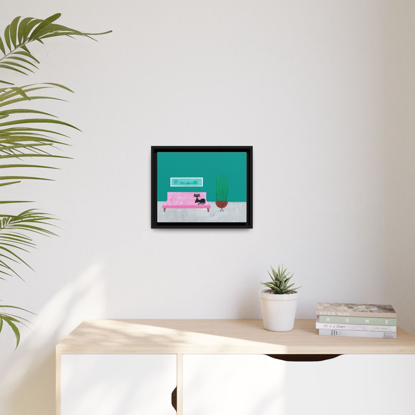 Kitty Art 2 Vintage Inspired Framed Canvas Print