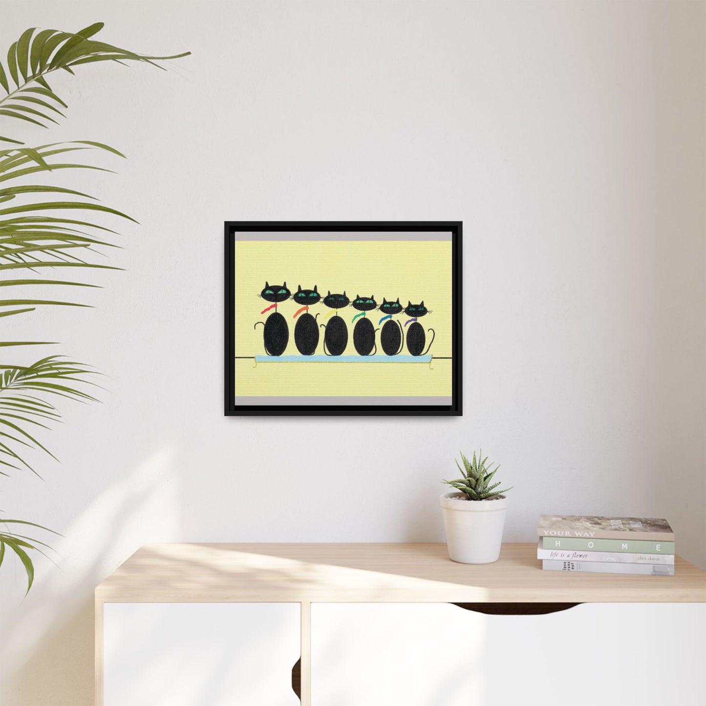 Pride Rainbow Cats Matte Canvas Framed Art