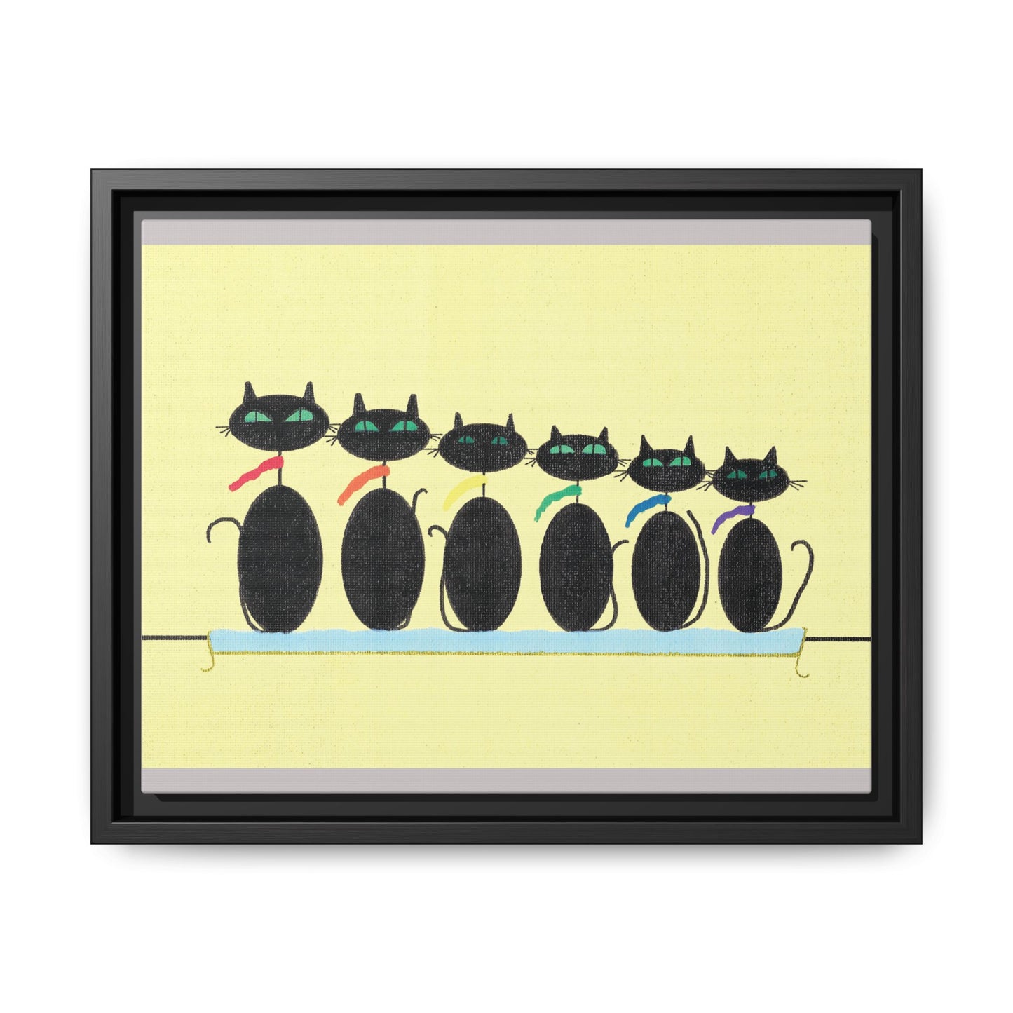 Pride Rainbow Cats Matte Canvas Framed Art