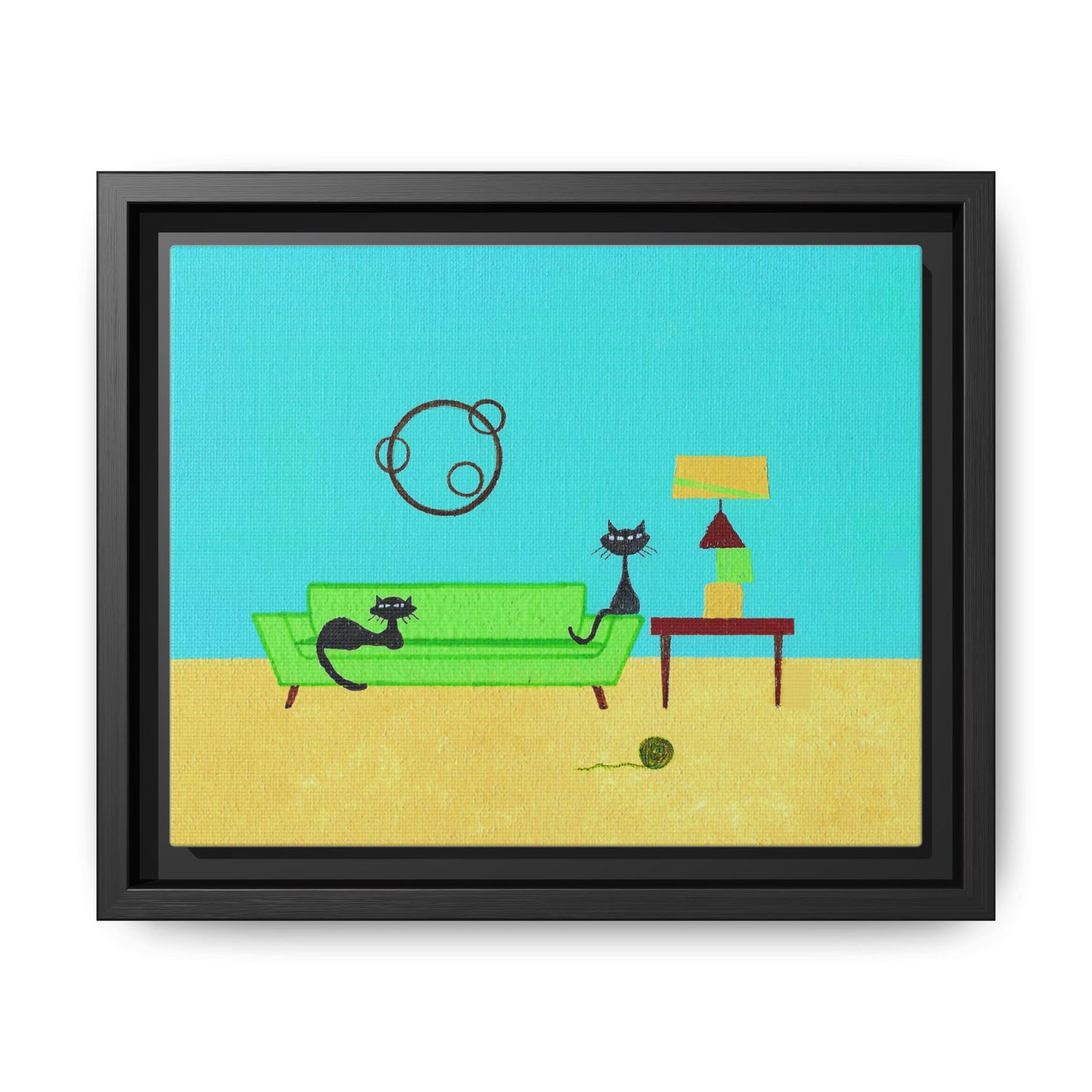Yarn Kitties Vintage Inspired Framed Canvas Art