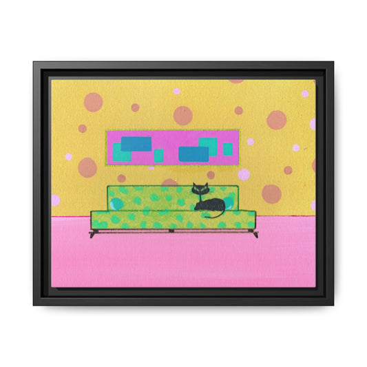 Waiting For Brother Vintage Inspired Framed Canvas Print