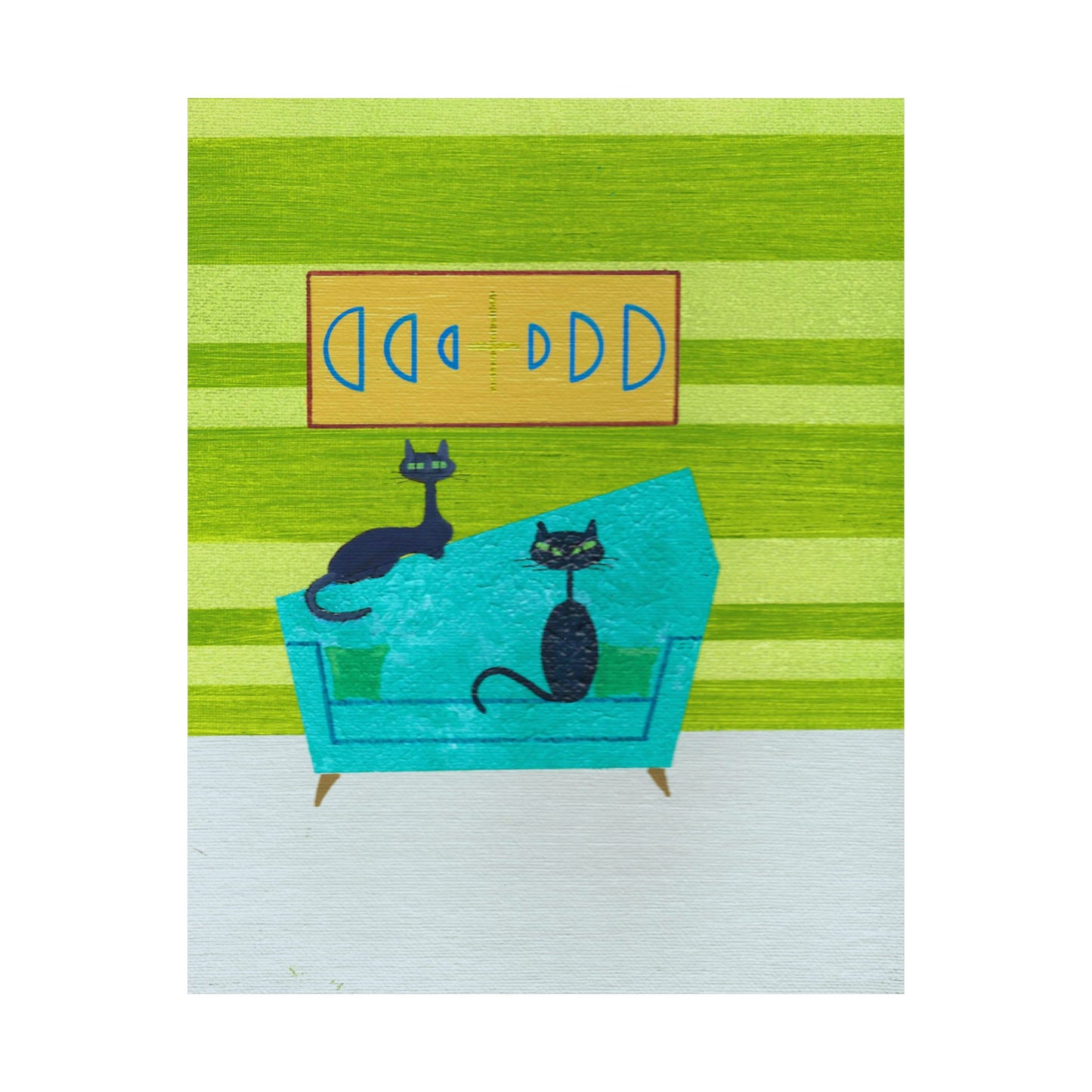 Poster - Vintage Inspired Cat Art Titled Just The Two Of Us