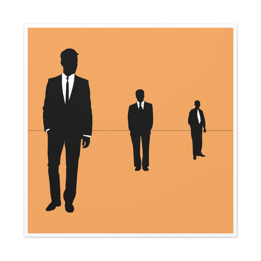 Retro Men 3 Retro Men Standing In Peach Background Canvas Art Print