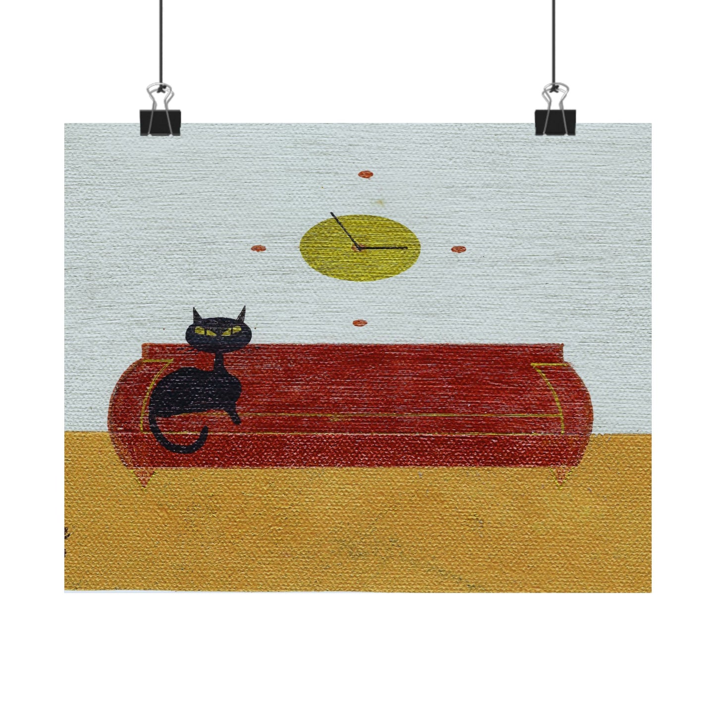 Poster - Vintage Inspired Cat Art Titled Time To Eat