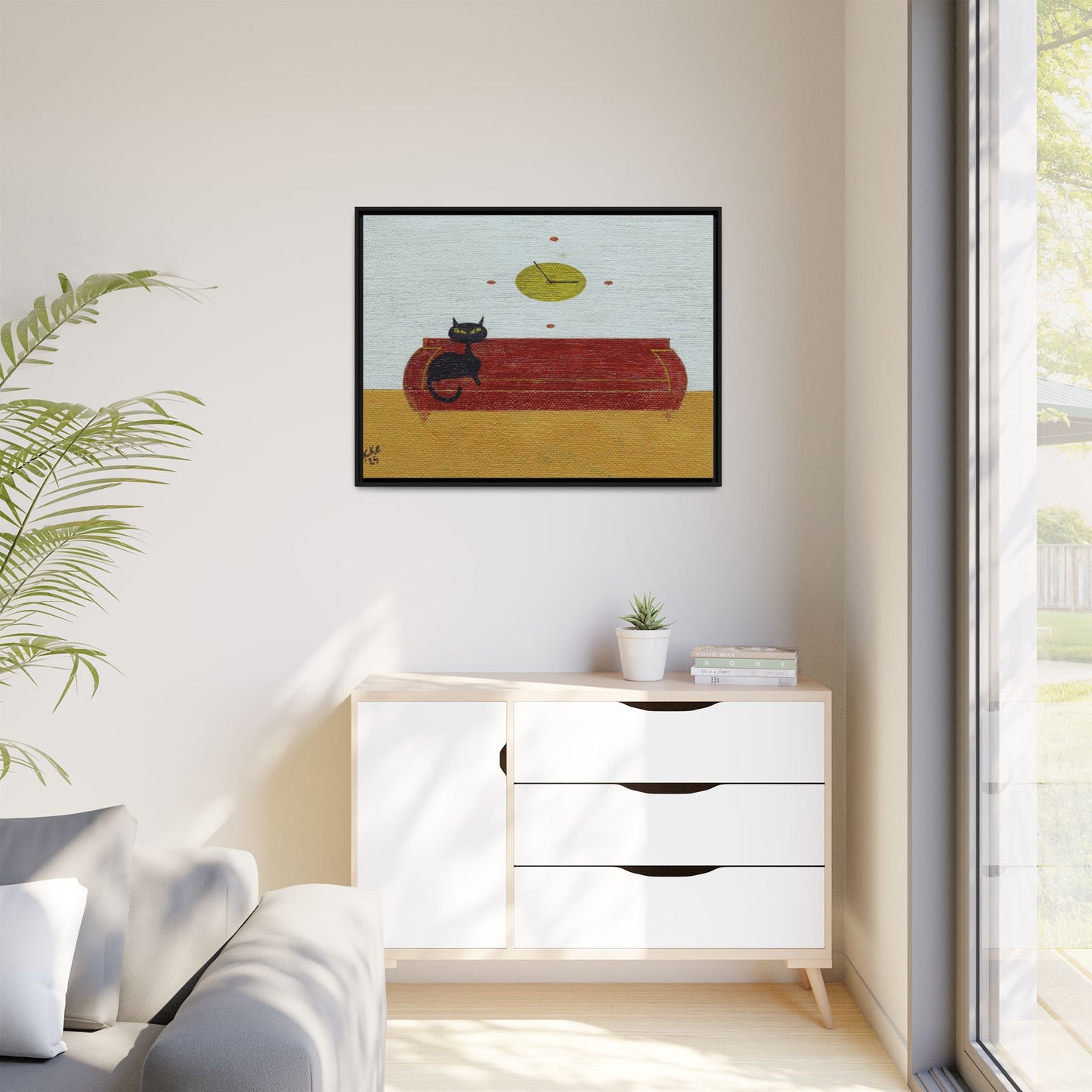 Time To Eat Vintage Inspired Framed Canvas Print