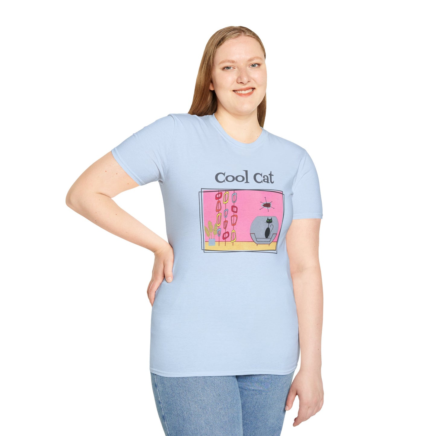 Cool Cat T-Shirt With Vintage Art