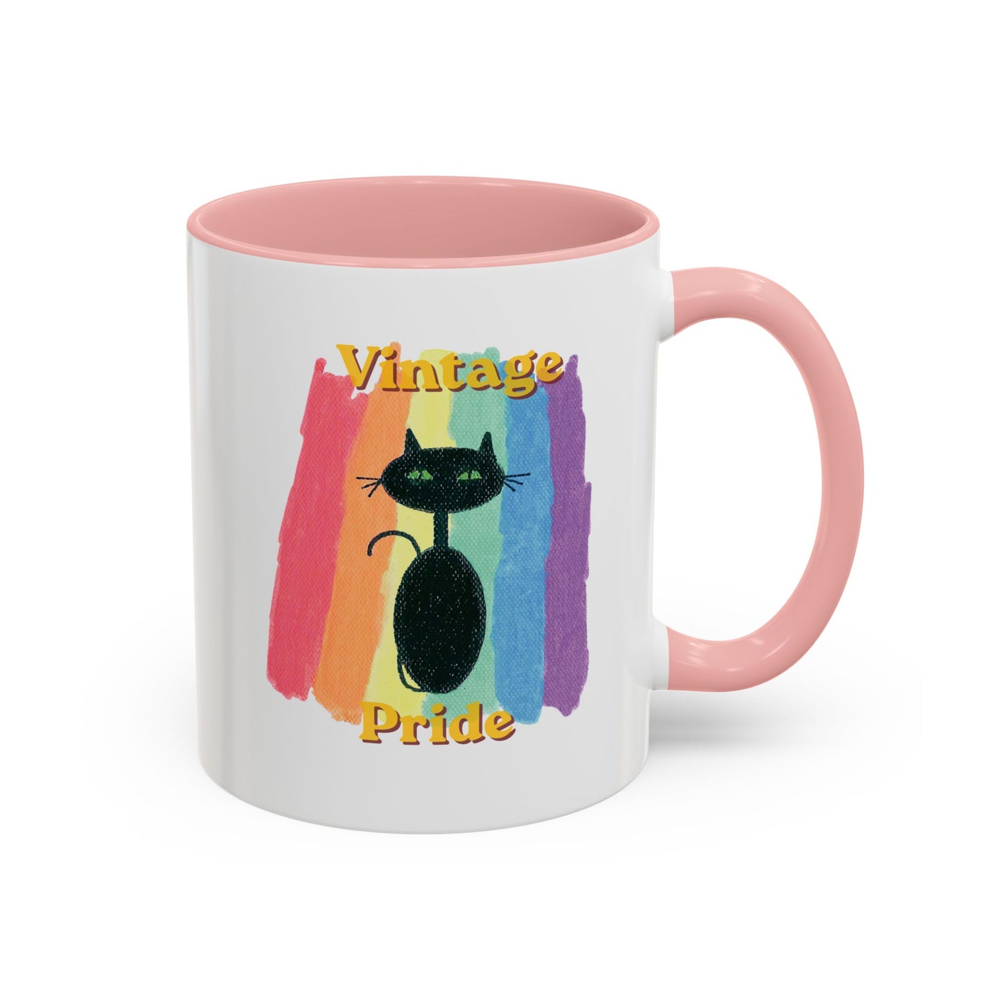 Vintage Pride Black Cat Accent Coffee Mug — 11/15oz — 1970's Vintage Pride — JLockeDesigns