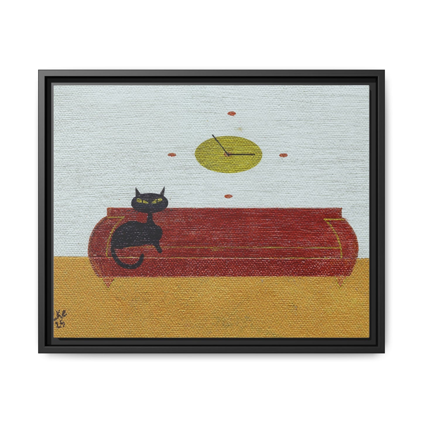 Time To Eat Vintage Inspired Framed Canvas Print