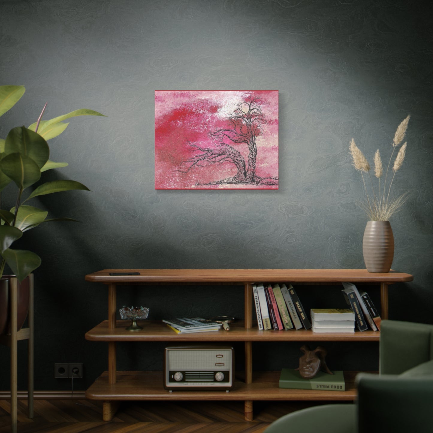 Titled "The Red Storm" Abstract On Canvas
