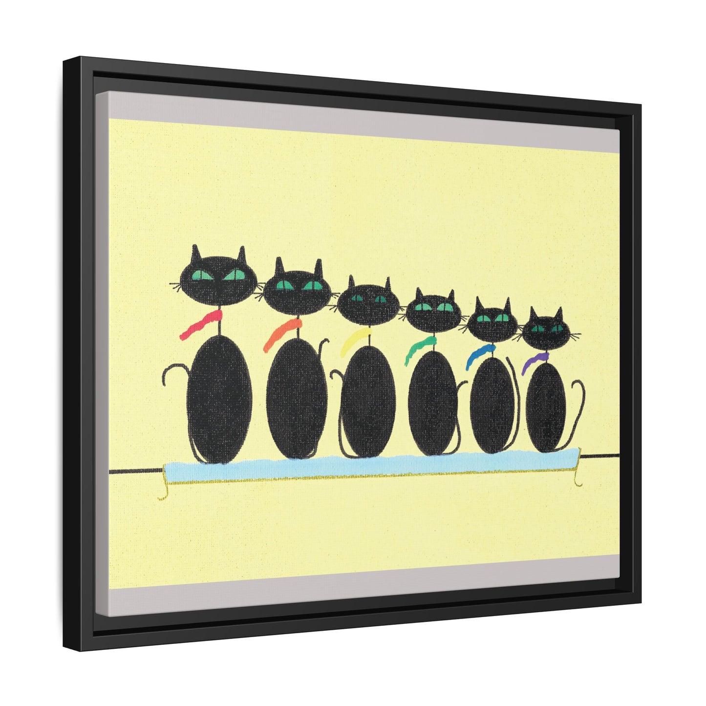 Pride Rainbow Cats Matte Canvas Framed Art