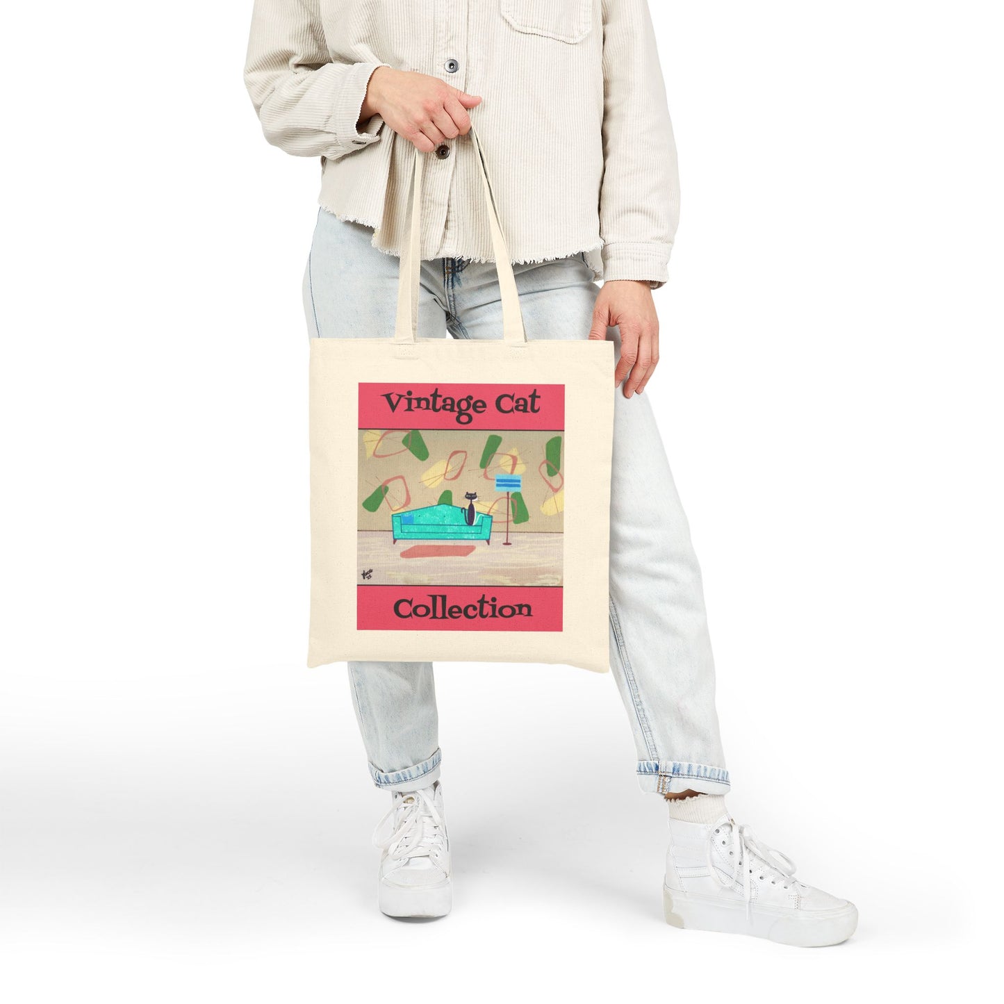 Vintage Cat Collection Canvas Tote Bag