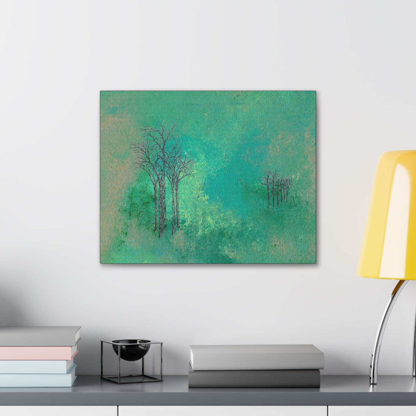 Titled "Trees In The Clouds" Abstract On Canvas