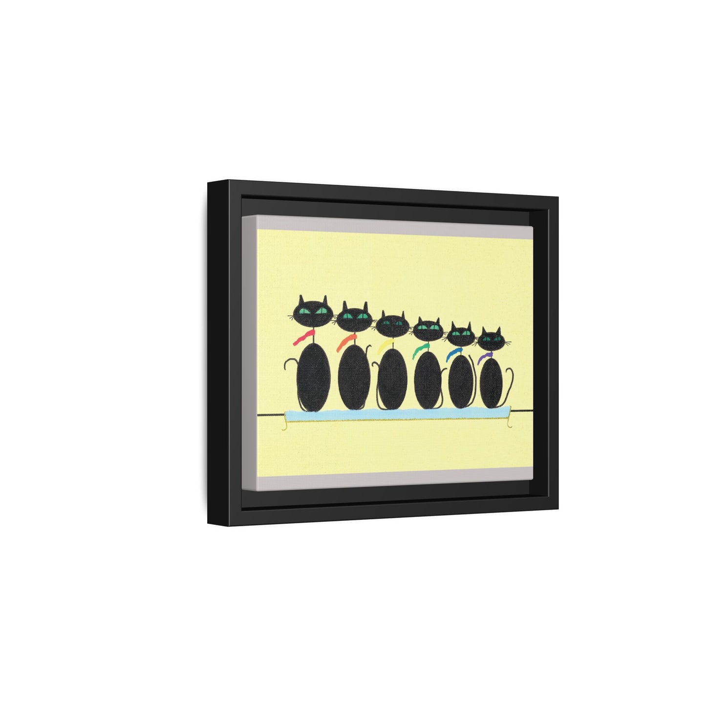Pride Rainbow Cats Matte Canvas Framed Art