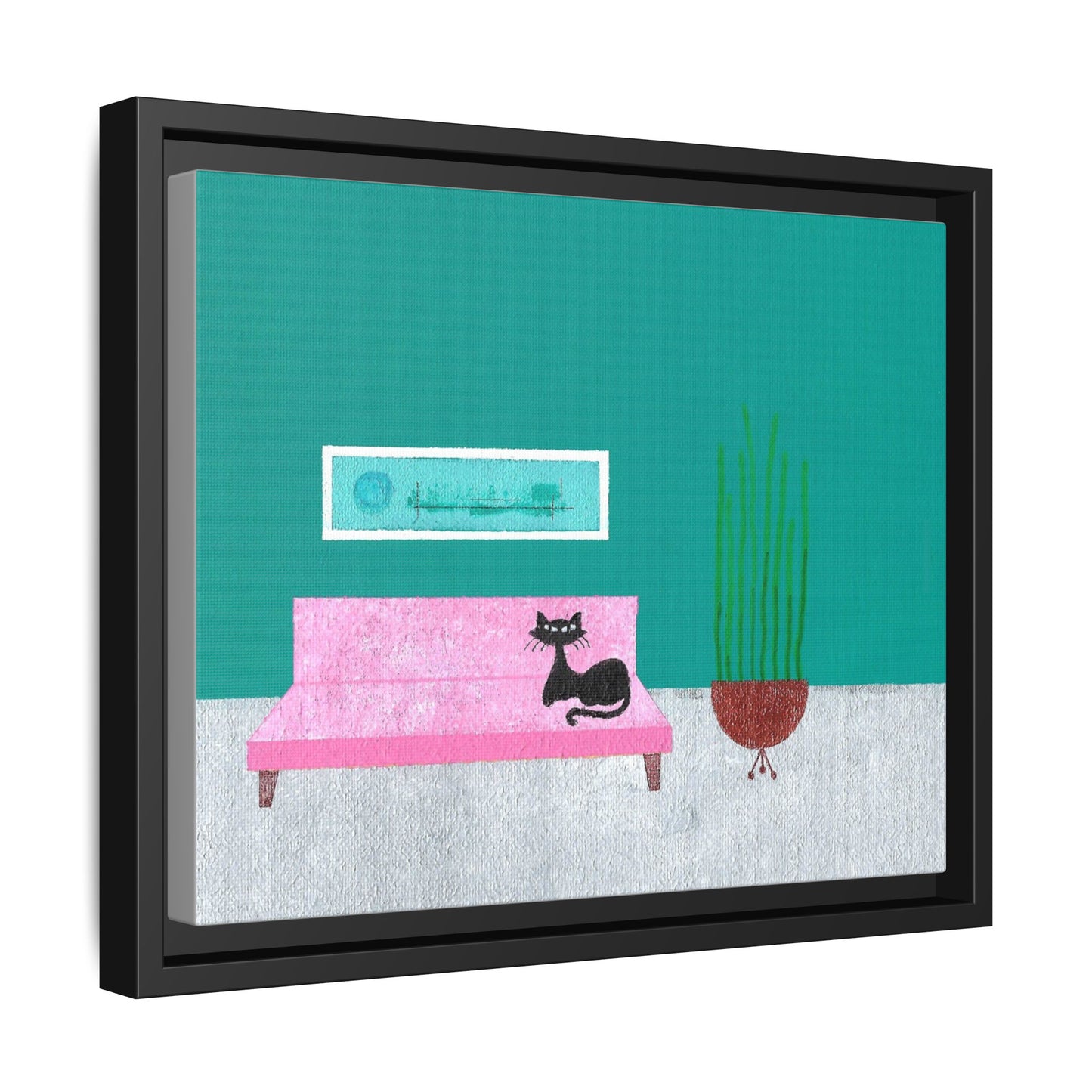 Kitty Art 2 Vintage Inspired Framed Canvas Print