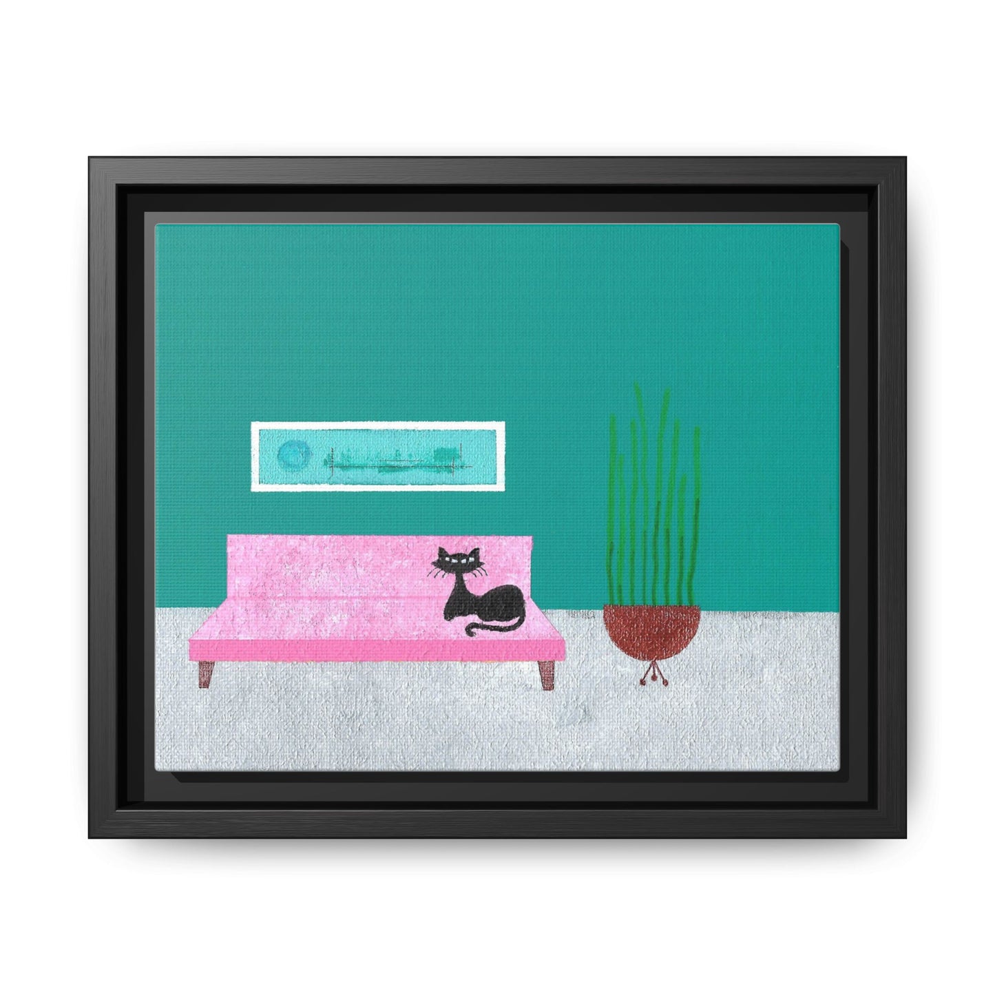 Kitty Art 2 Vintage Inspired Framed Canvas Print