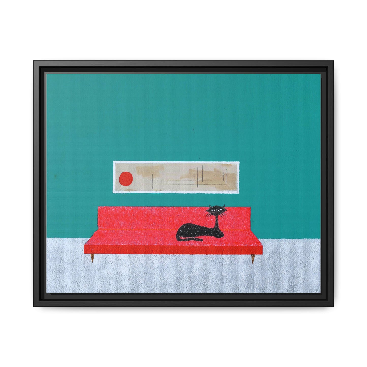 Art Kitty 1 Vintage Inspired Framed Canvas Print