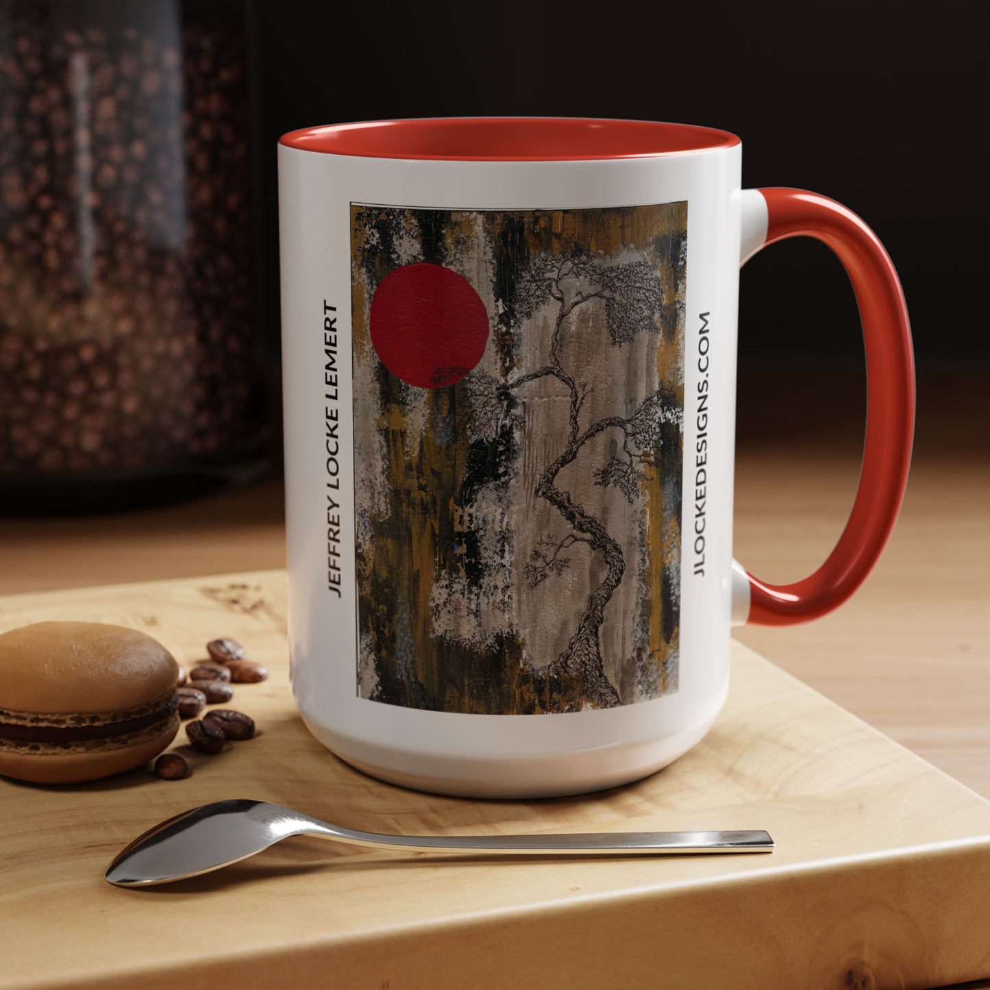 Coffee Mug With Original Art Design When The Red Moon Rises