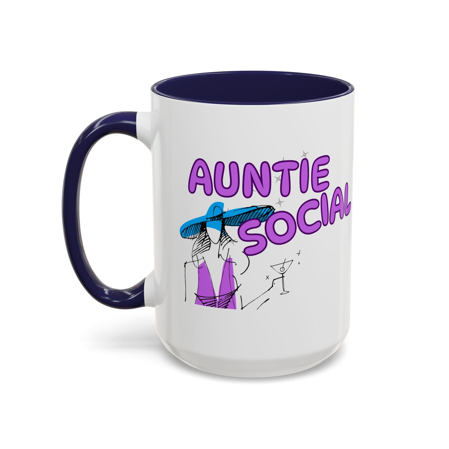 Auntie Social Is Here, Coffee Mug For The Socialite In The Family.