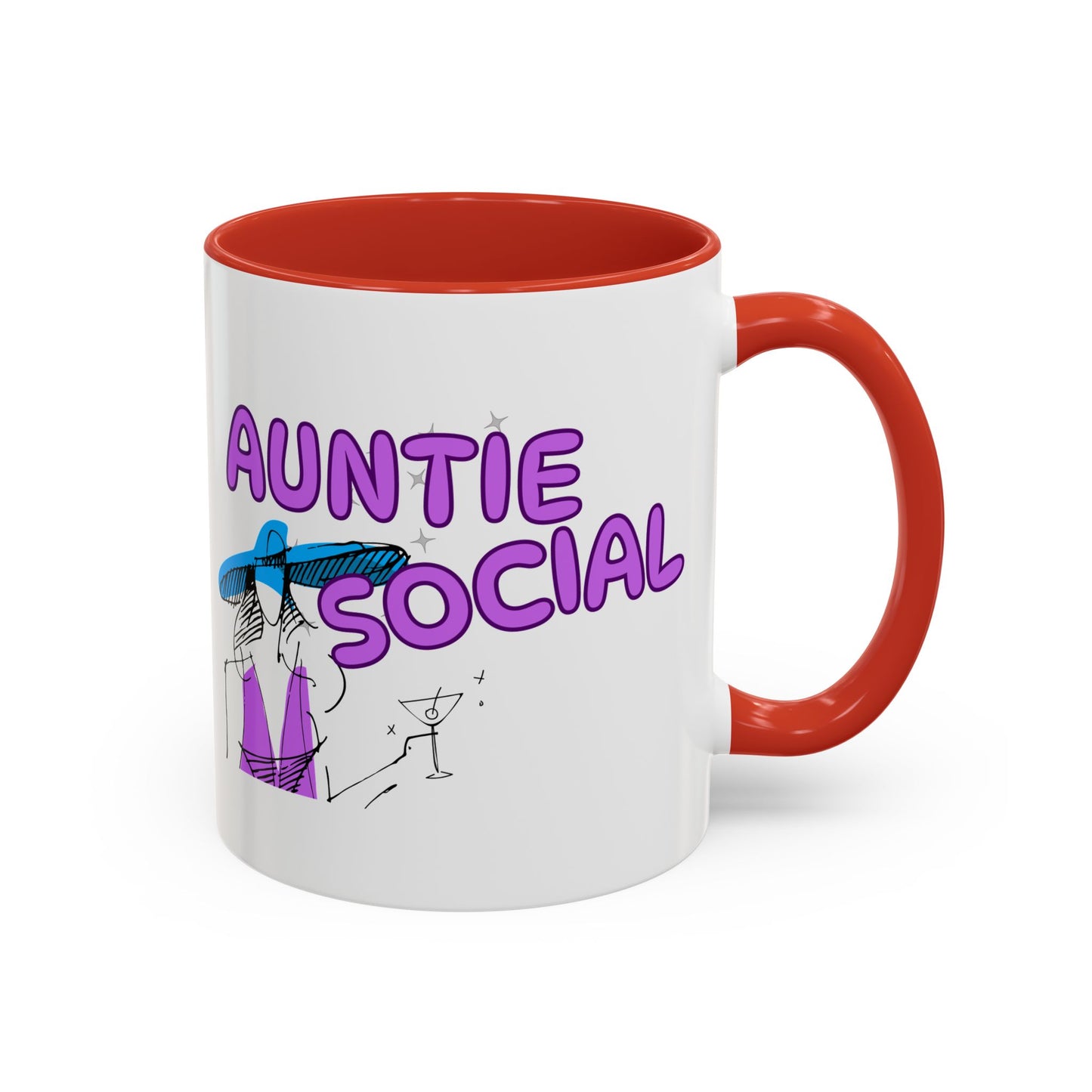 Auntie Social Is Here, Coffee Mug For The Socialite In The Family.