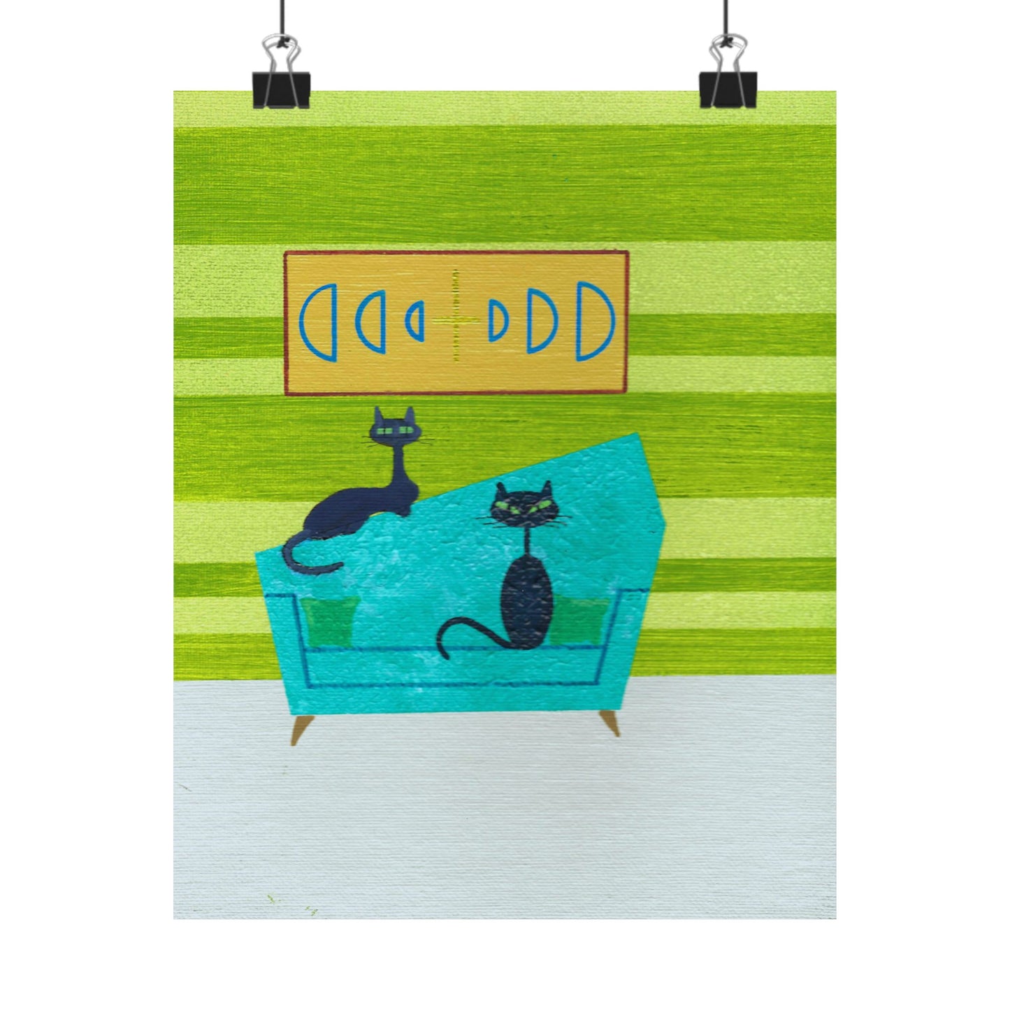 Poster - Vintage Inspired Cat Art Titled Just The Two Of Us