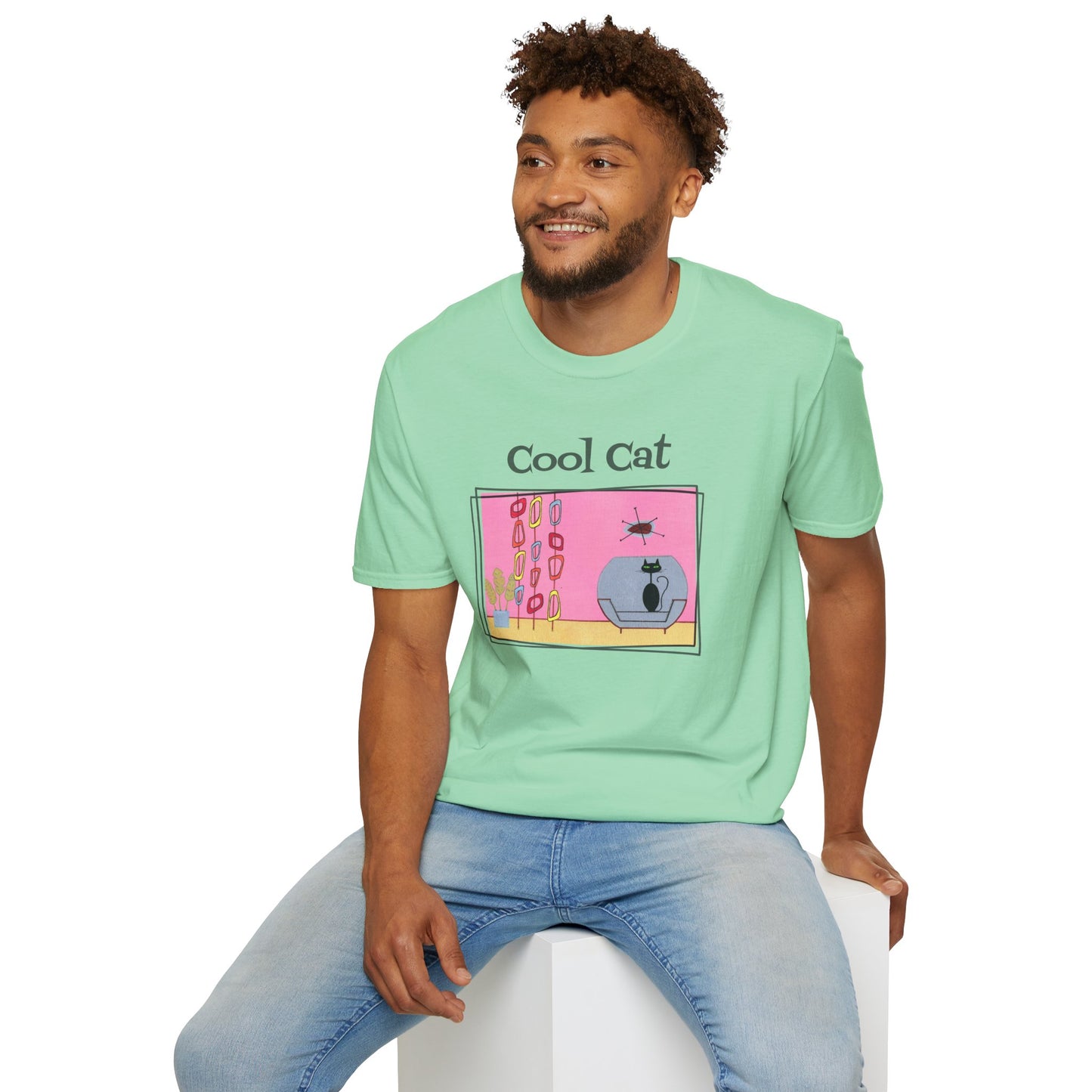 Cool Cat T-Shirt With Vintage Art