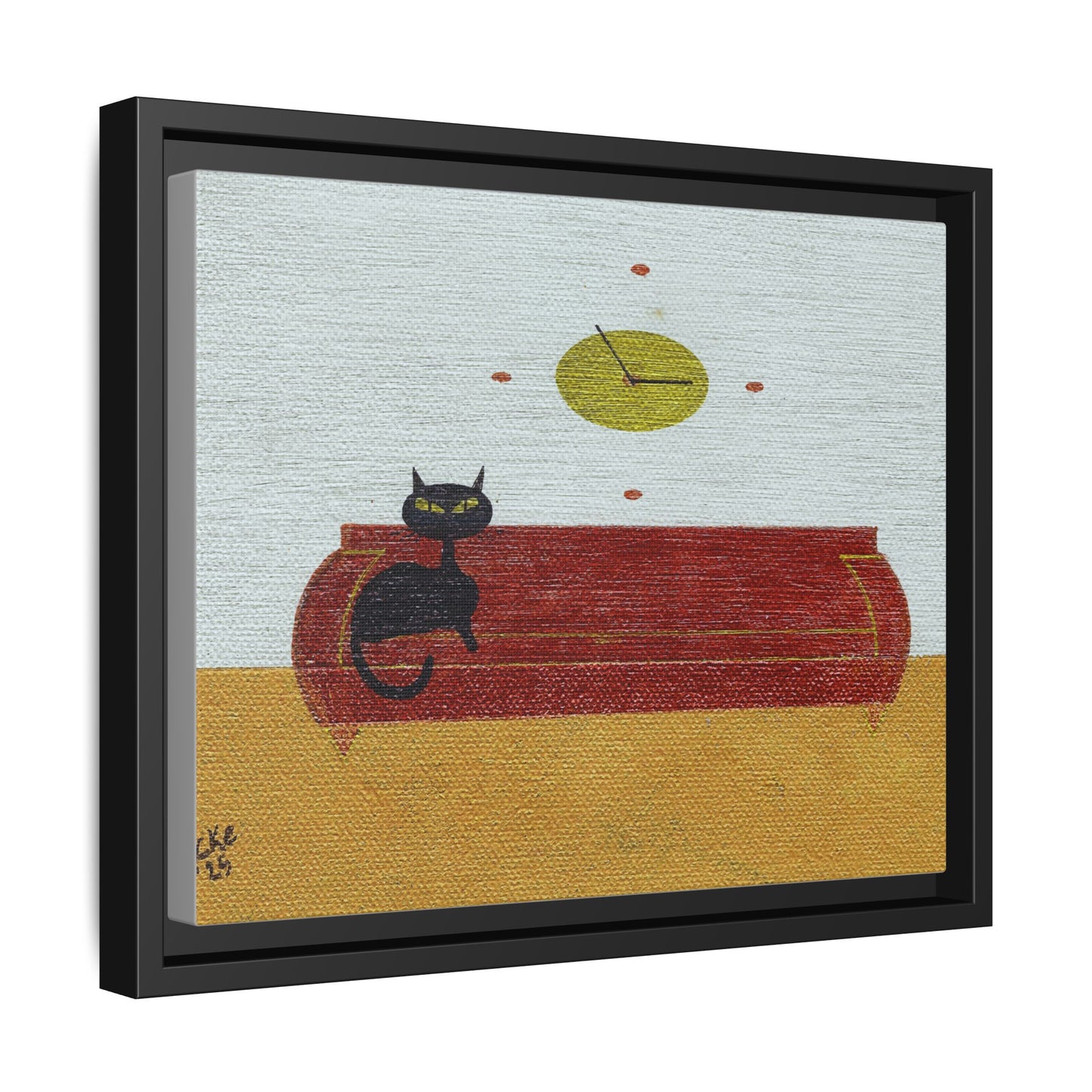 Time To Eat Vintage Inspired Framed Canvas Print