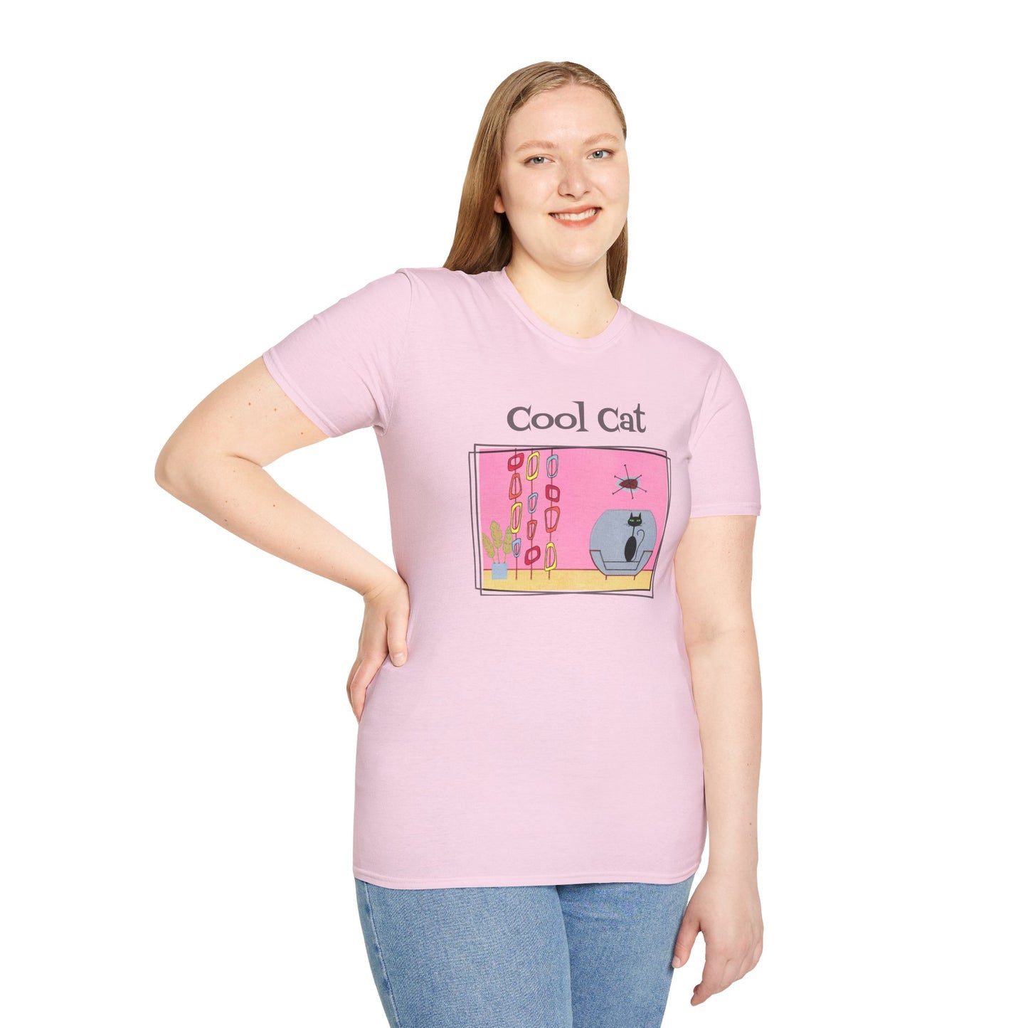 Cool Cat T-Shirt With Vintage Art