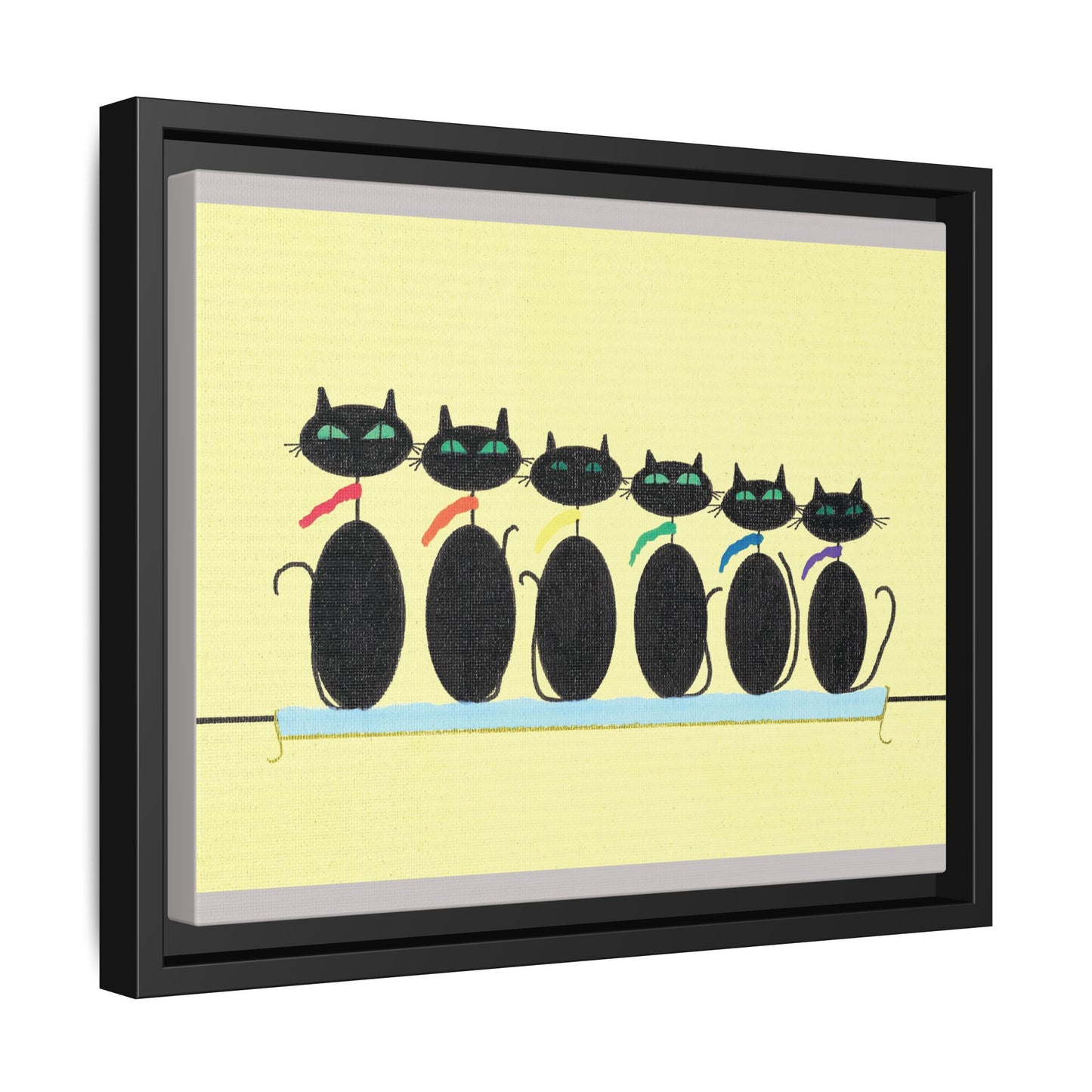 Pride Rainbow Cats Matte Canvas Framed Art