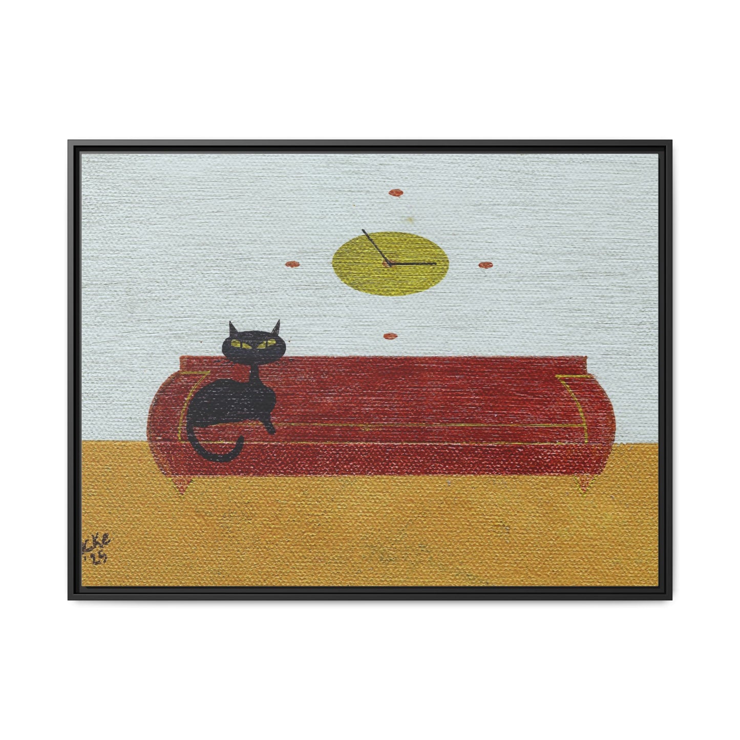 Time To Eat Vintage Inspired Framed Canvas Print