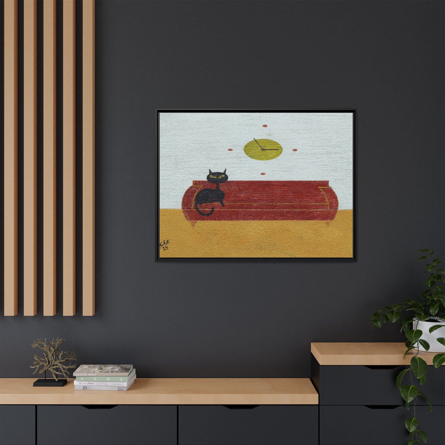 Time To Eat Vintage Inspired Framed Canvas Print