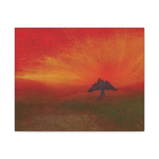 Titled "Tuscan Sunset" Abstract On Canvas