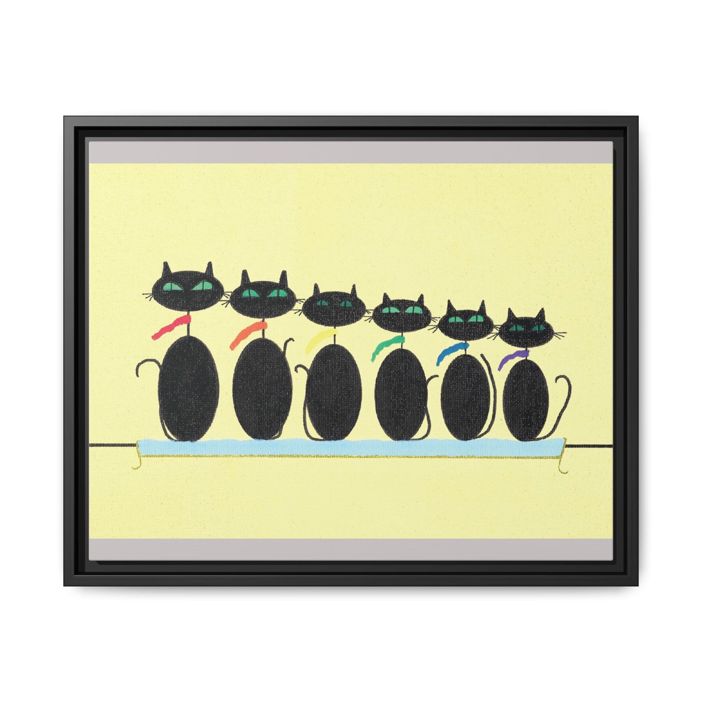 Pride Rainbow Cats Matte Canvas Framed Art