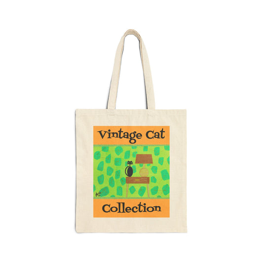 Vintage Cat Collection Canvas Tote Bag