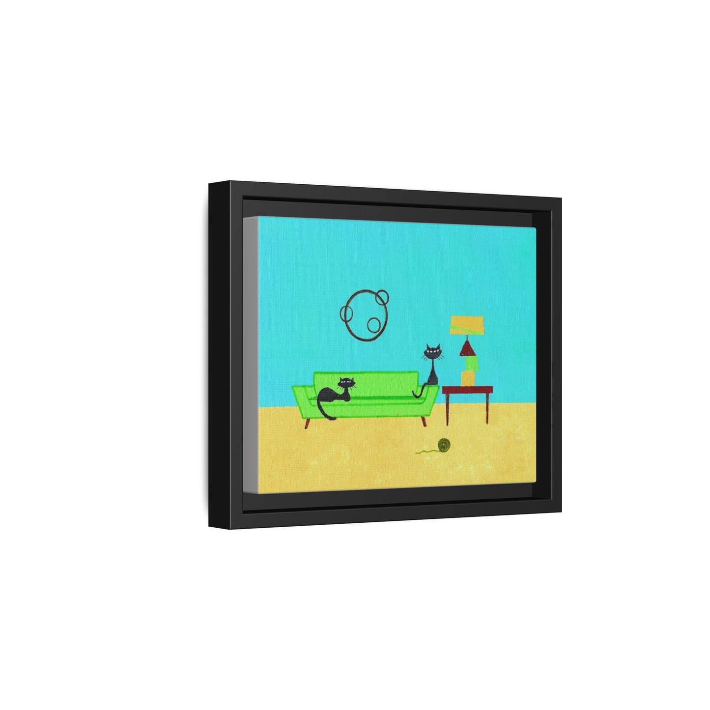 Yarn Kitties Vintage Inspired Framed Canvas Art