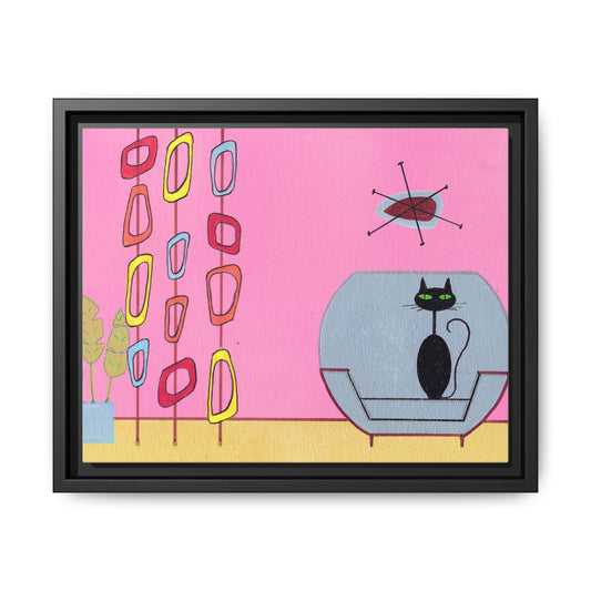 Framed Matte Canvas Wall Art — Multi-Color Abstract Print