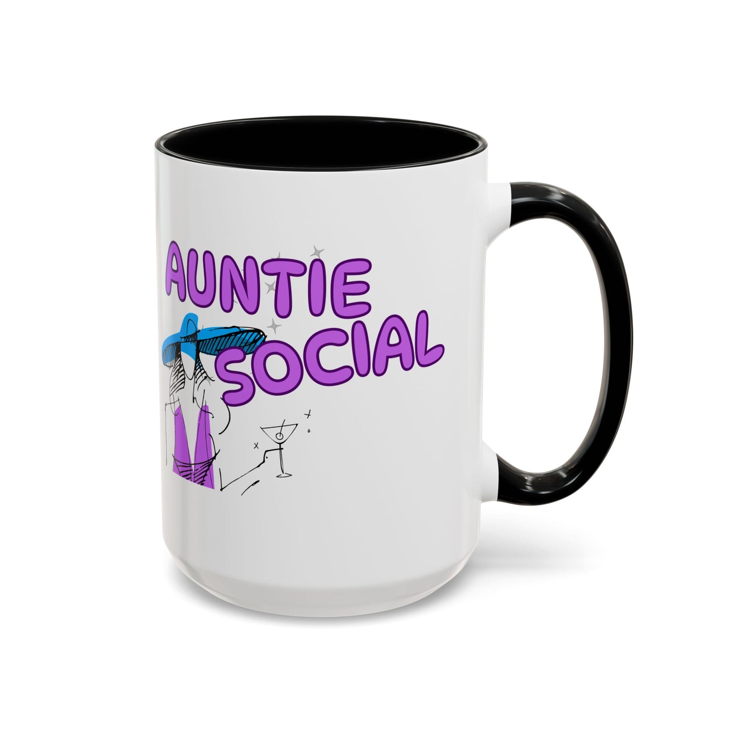 Auntie Social Is Here, Coffee Mug For The Socialite In The Family.