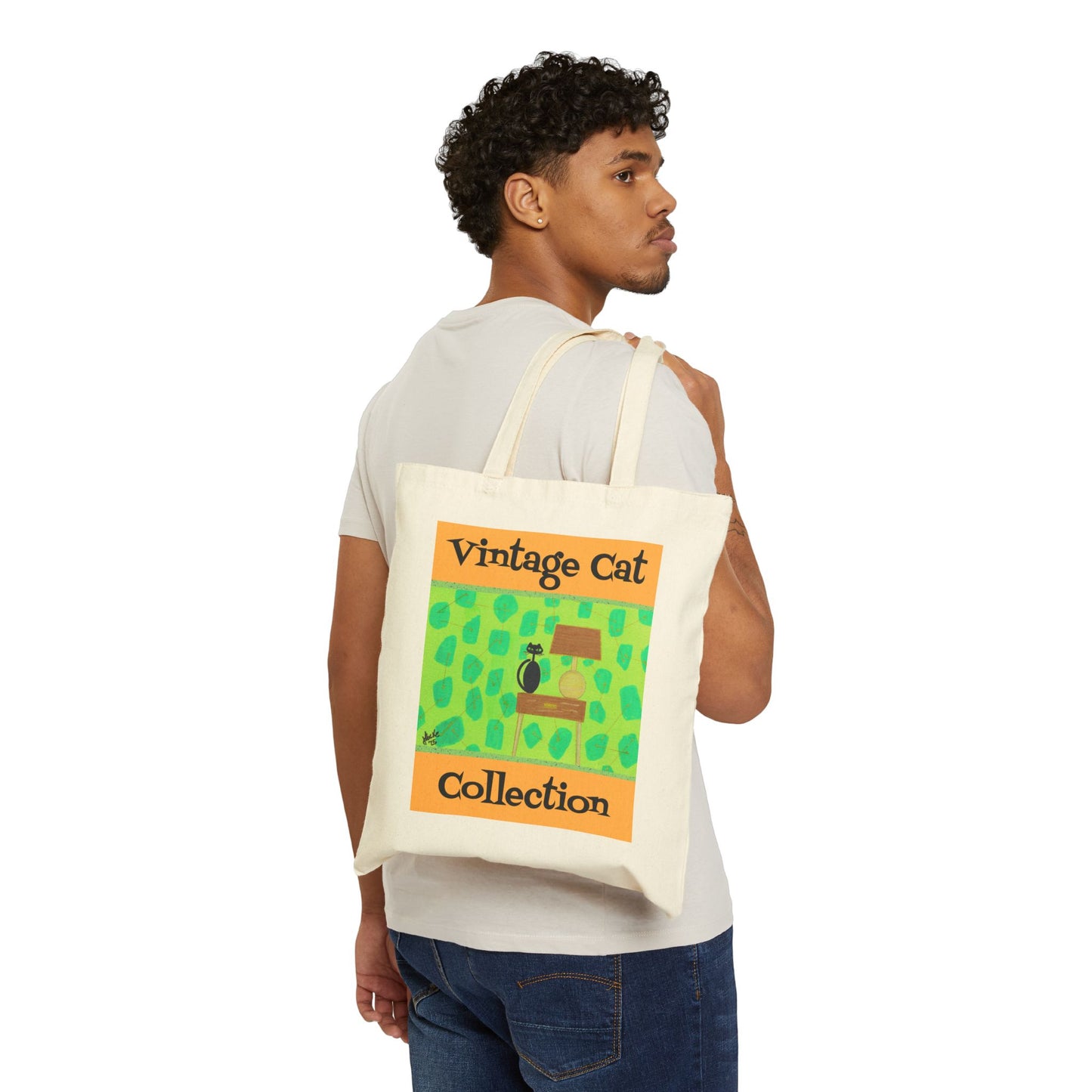 Vintage Cat Collection Canvas Tote Bag