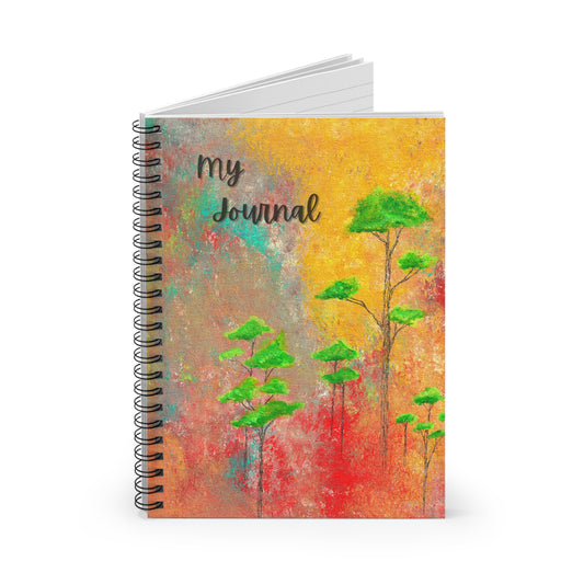 Spiral Notebook - Abstract Trees and African Sky Ruled Line Journal