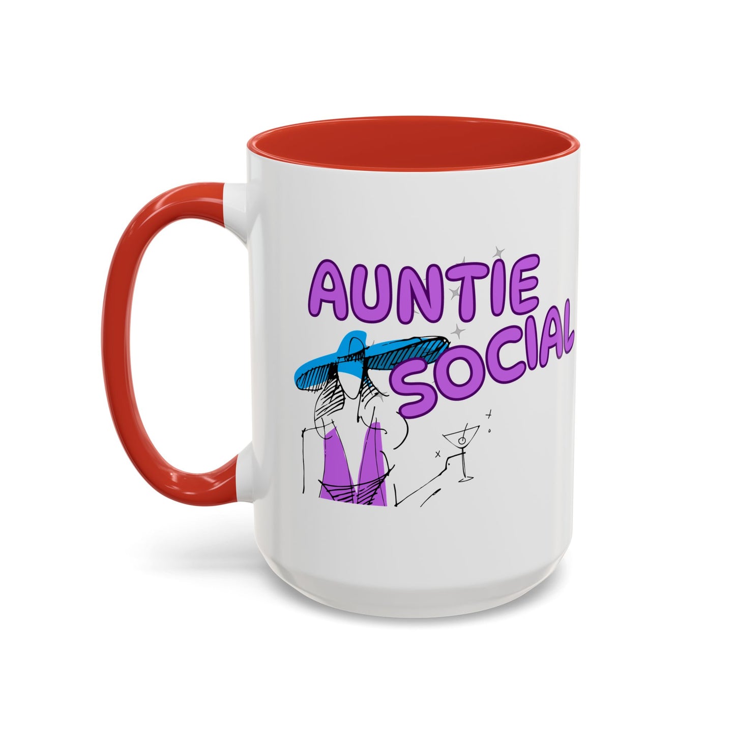 Auntie Social Is Here, Coffee Mug For The Socialite In The Family.