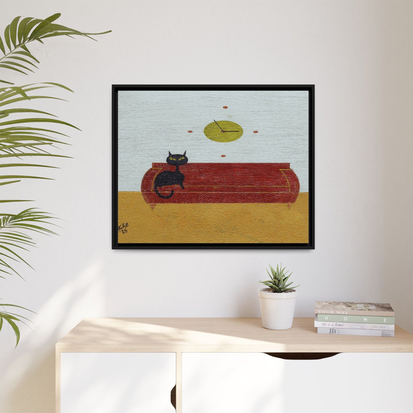 Time To Eat Vintage Inspired Framed Canvas Print