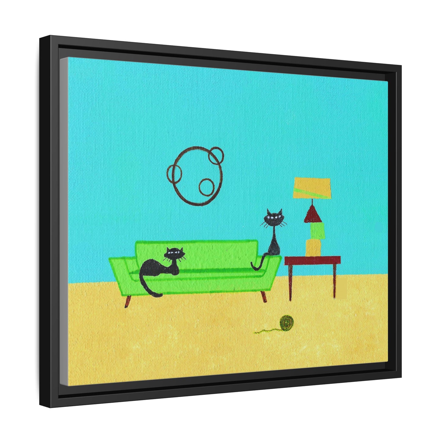 Yarn Kitties Vintage Inspired Framed Canvas Art