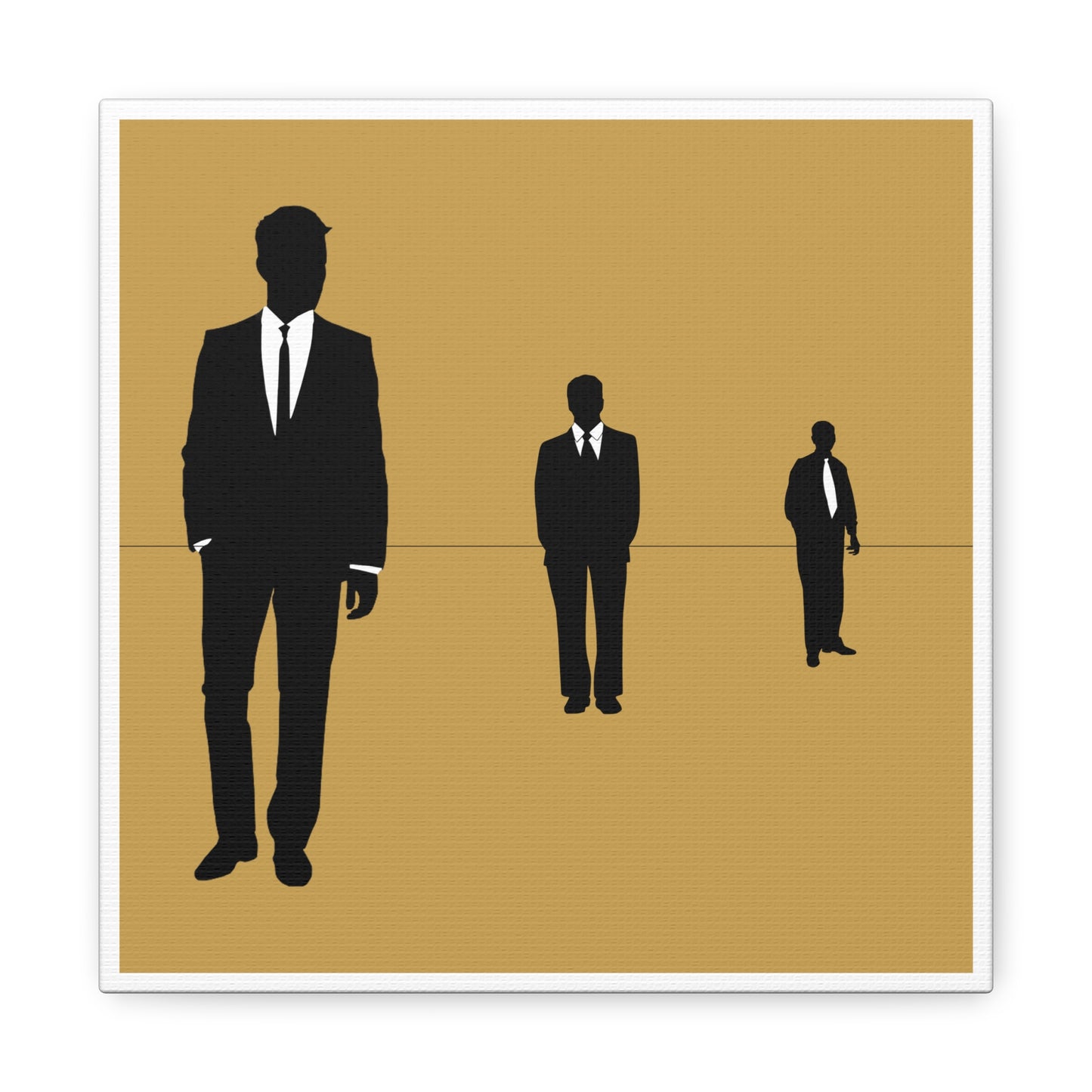 Retro Men 4 Retro Men Standing In Tan Background Canvas Art Print