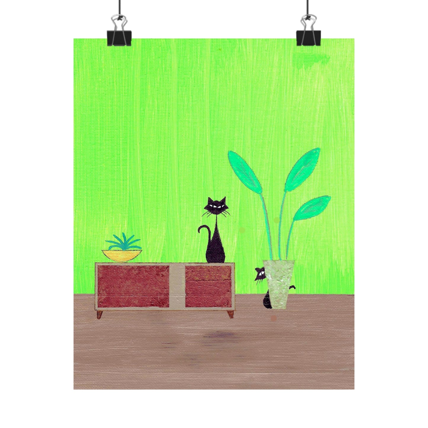 Poster - Vintage Inspired Cat Art Titled Peek-A-Boo